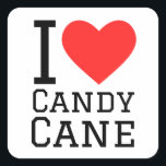 Candy cane pattern square sticker<br><div class="desc">Candy cane pattern ,  for food lovers</div>