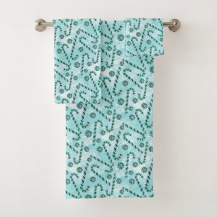 Candy Cane peppermint Christmas   Bath Towel Set