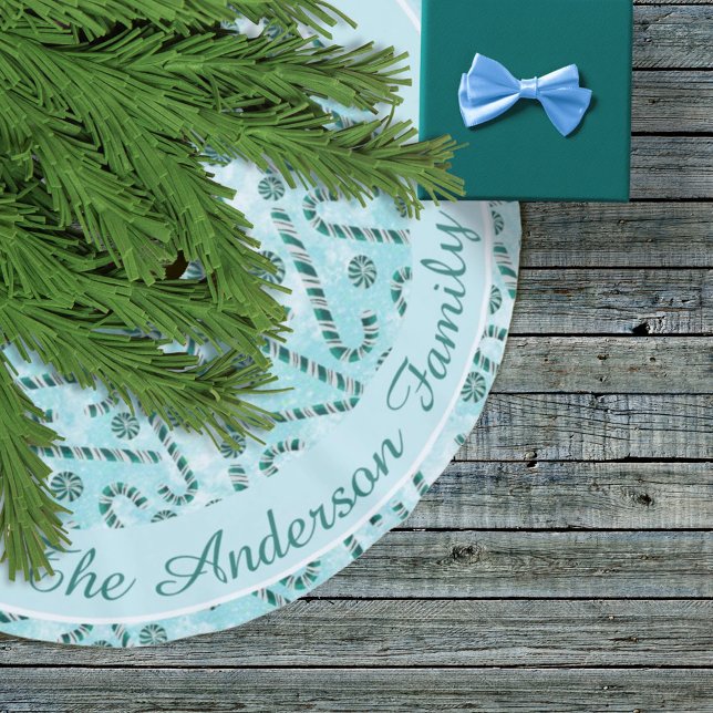 Candy Cane Peppermint Christmas  Brushed Polyester Tree Skirt (Creator Uploaded)