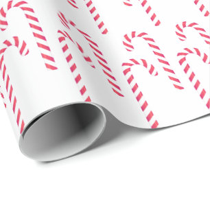 Candy Cane Peppermint Christmas Holiday Red White  Wrapping Paper