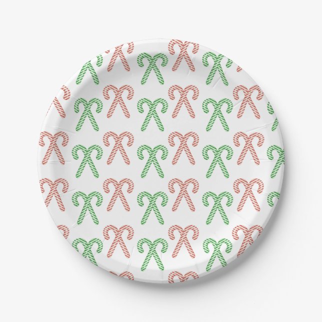 Candy cane/peppermint  paper plate (Front)