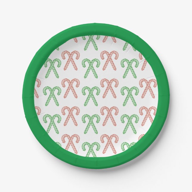 Candy cane/peppermint  paper plates (Front)