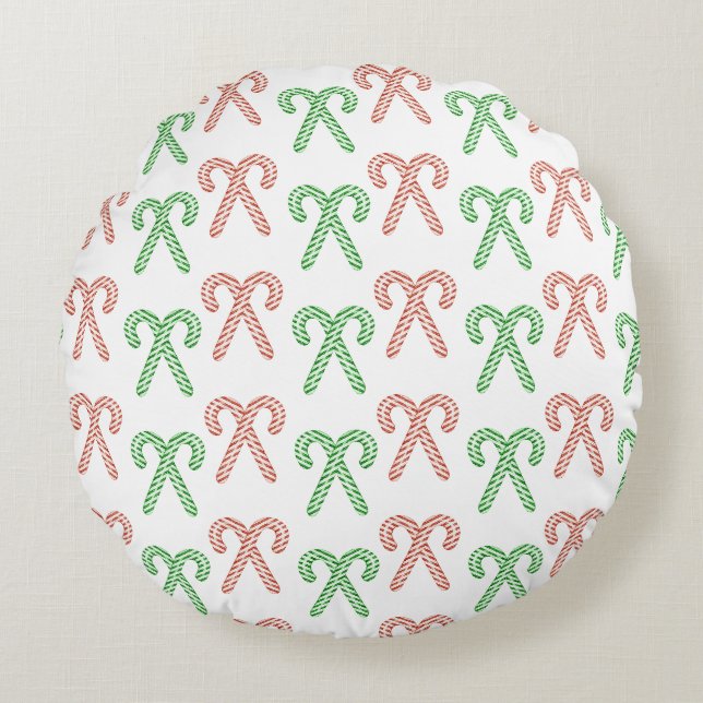 Candy cane/peppermint round pillow (Front)