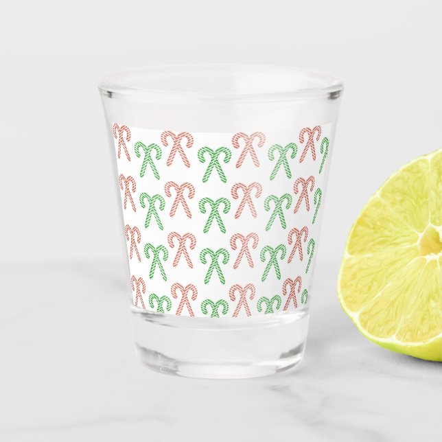 Candy cane/peppermint shot glass (Front)