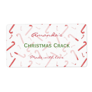 Candy Cane Personalized Christmas Treat Label