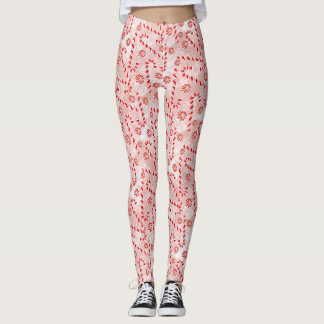 Candy Cane pink Christmas  Leggings