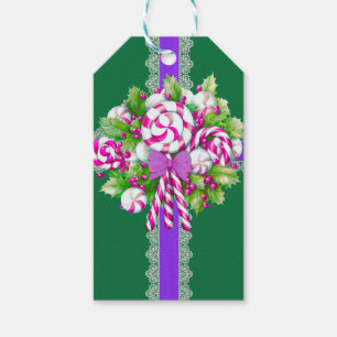 Candy Cane Purple and Pink Christmas  Gift Tags