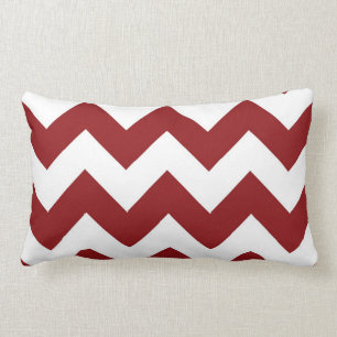 Candy Cane red and White Chevron lumbar pillow