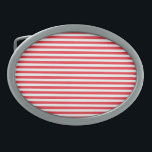 Candy Cane Red and White Simple Horizontal Striped Belt Buckle<br><div class="desc">Candy Cane Red and White Simple Horizontal Striped.</div>