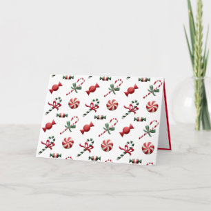 Candy Cane Red Green Christmas Holiday Cute Card