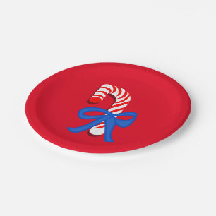 Candy Cane Red Pack of 7-Inch Paper Plates