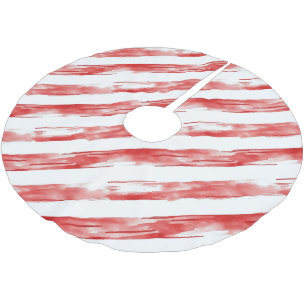 Candy Cane Red Stripes Christmas Brushed Polyester Tree Skirt