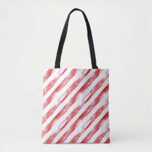 Candy Cane Red Stripes Christmas Tote Bag