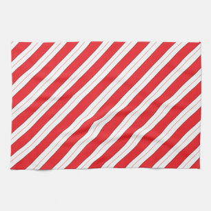 Candy Cane Red Stripes Kitchen Towel