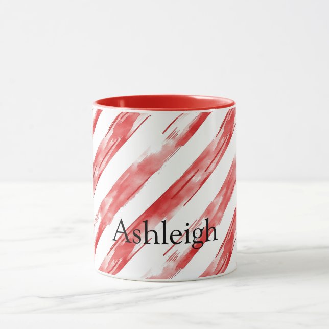 Candy Cane Red Stripes Mug (Center)