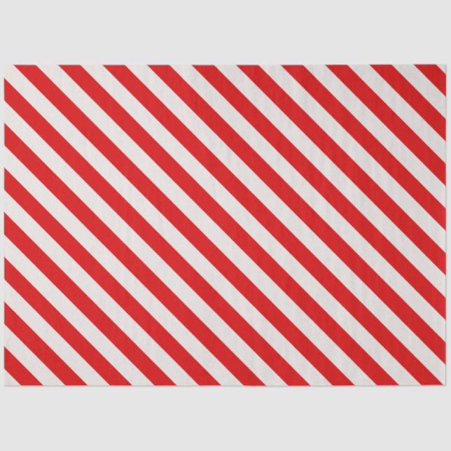 Candy Cane Red White Stripes Christmas Tissue Paper (Front)
