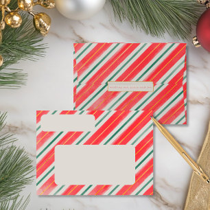 Candy Cane Return Address Envelope