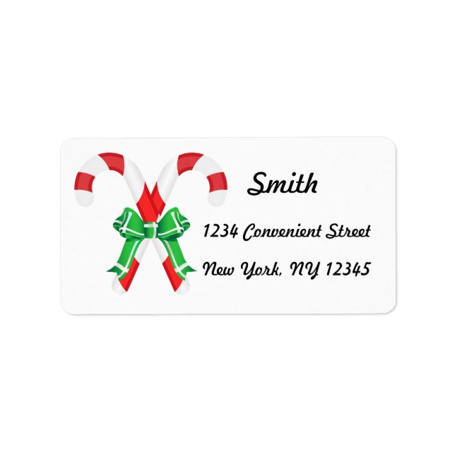 Candy Cane Return Address Label (Front)