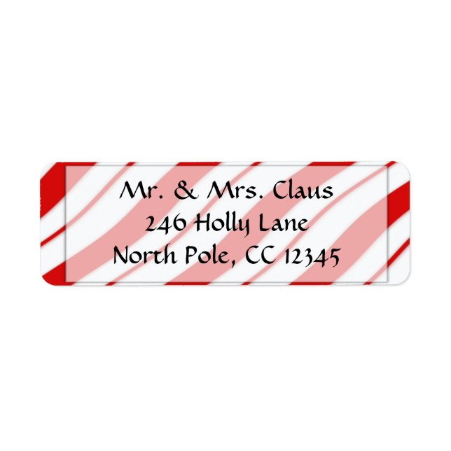 Candy Cane Return Address Label (Front)