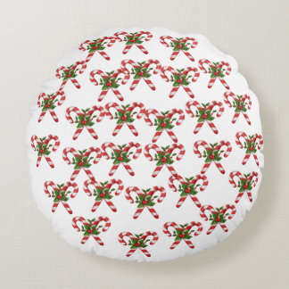 Candy Cane Round Pillow Christmas