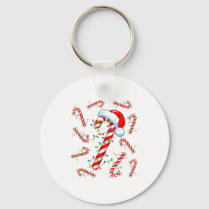 Candy Cane Santa Christmas Red And White Funny Xma Keychain