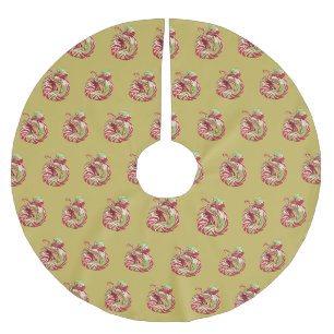CANDY CANE SNAKE on VEGAS GOLD tree skirt