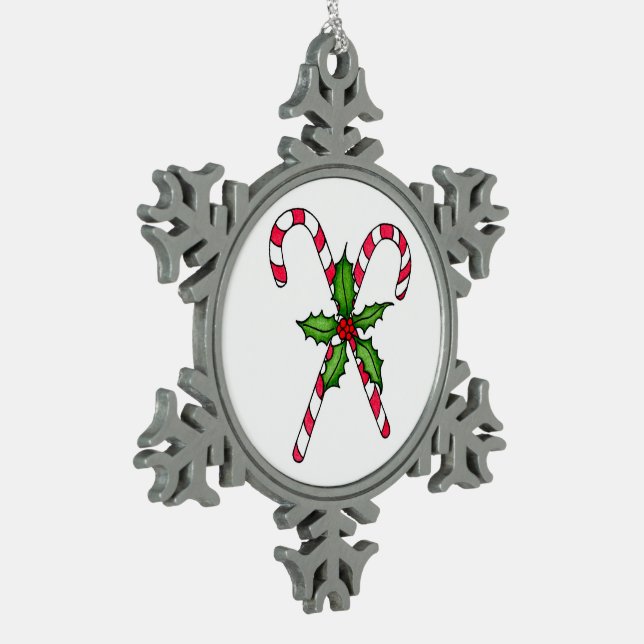 Candy Cane Snowflake Ornament (Left)