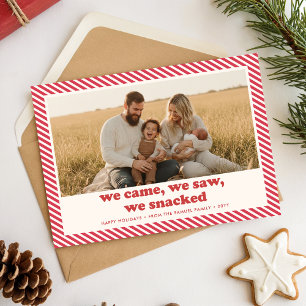 Candy Cane Stipe Funny Family Christmas Photo Holiday Card