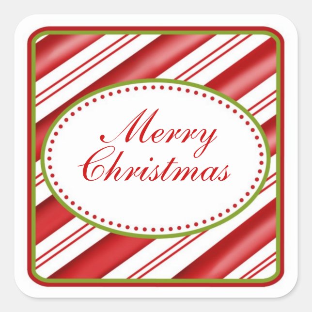 Candy Cane Stripe Christmas Stickers (Front)