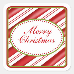 Candy Cane Stripe Christmas Stickers