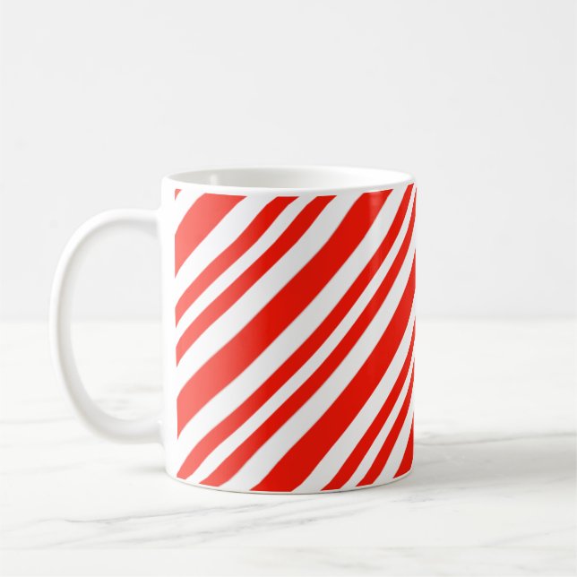 candy cane stripe Classic Mug, 11 oz Coffee Mug (Left)