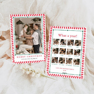 Candy Cane Stripe Family Photo Christmas Holiday Card