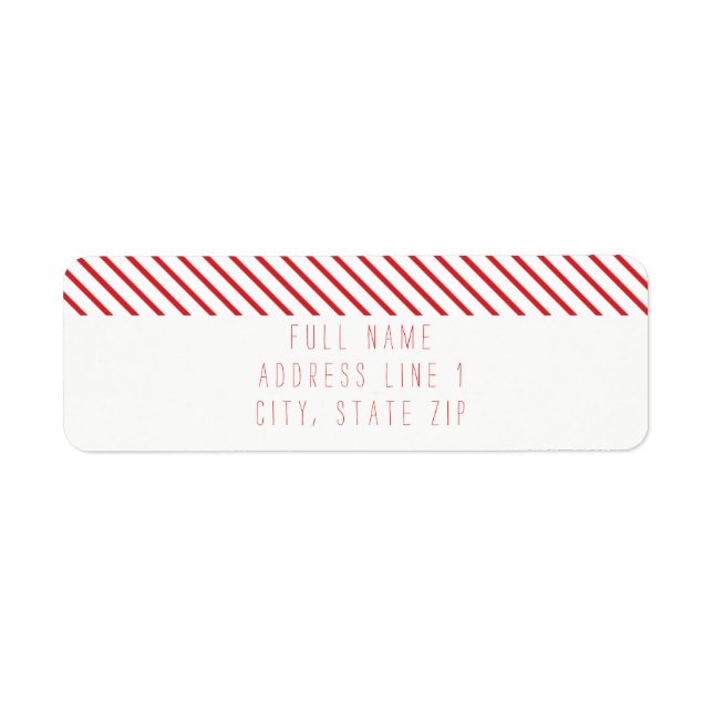 Candy Cane Stripe Holiday Return Address Label (Front)