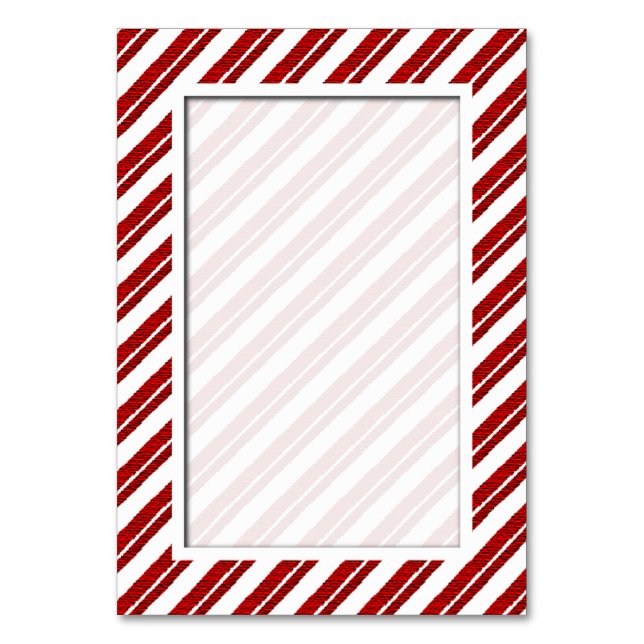 Candy Cane Stripe Holiday Table Number Cards (Front)