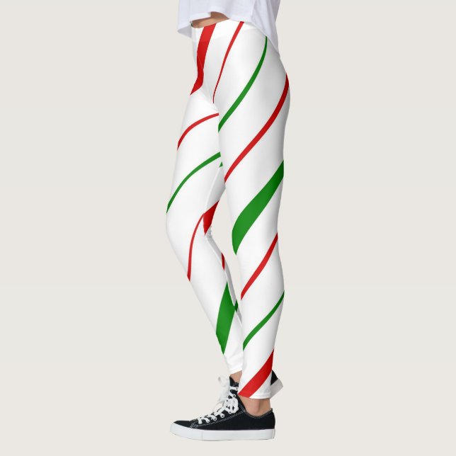 Candy Cane Stripe Leggings (Left)