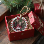 Candy Cane Stripe North Pole Express Family Photo Ceramic Ornament<br><div class="desc">Capture holiday memories with a personalized touch! Celebrate the magic of the season with our fun red & white candy cane stripe festive North Pole express Christmas family photo ceramic ornament. Perfect for adding a personal touch to your holiday tree or giving as a heartfelt gift, this ornament is sure...</div>