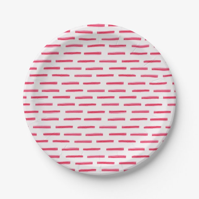 Candy Cane Stripe Paper Plate (Front)
