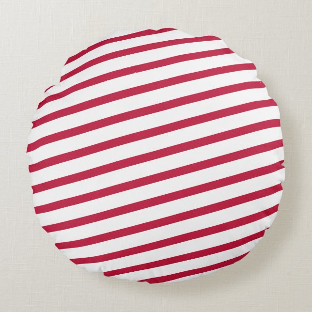 candy cane stripe round pillow (Front)