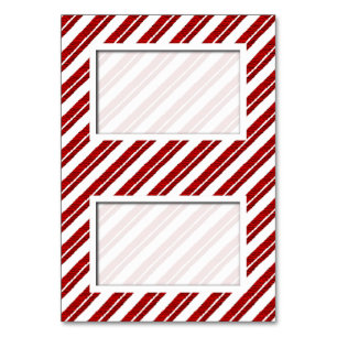 Candy Cane Stripe Tented Holiday Name Place Cards