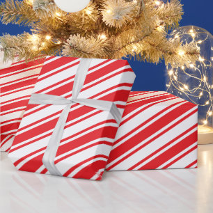 Candy Cane Stripe Traditional Red Christmas Wrapping Paper