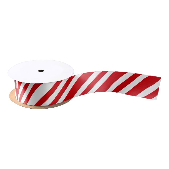 Candy Cane Striped Christmas Gift Package Satin Ribbon (Spool)