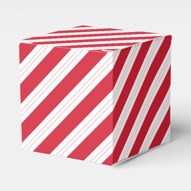 Candy Cane Striped Christmas Party Favour Gift Box (Front Side)