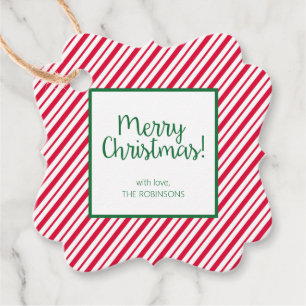 Candy Cane Striped Favour Tags