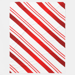 Candy Cane Striped Fleece Blanket