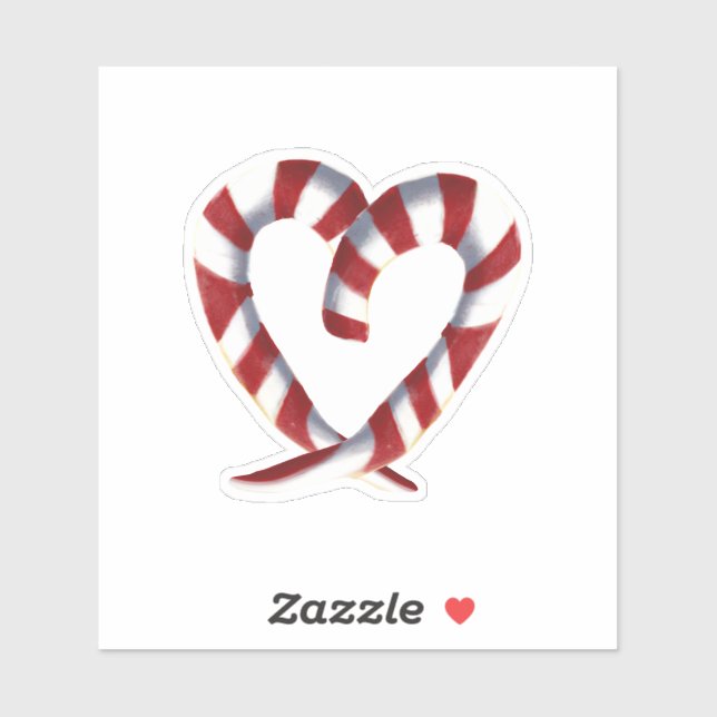 Candy Cane Striped Heart  (Sheet)