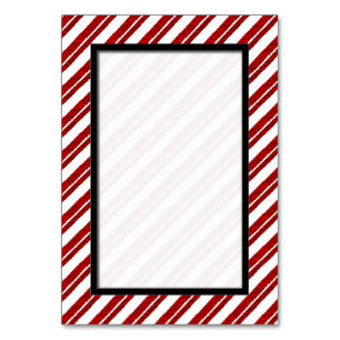Candy Cane Striped Holiday Table Number Cards