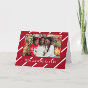 Candy Cane Stripes, 5" x 7" Folded Greeting Card