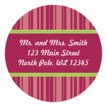 Candy Cane Stripes Address Label - Revised