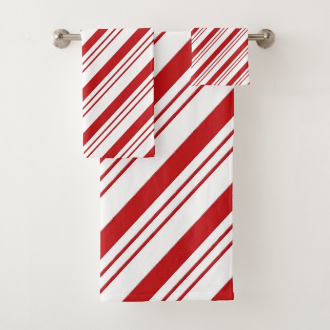 Candy Cane Stripes Bath Towel Set (Insitu)