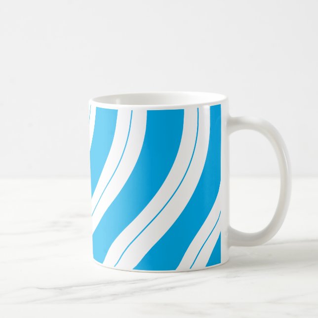 Candy Cane Stripes Blue Christmas Coffee Mug (Right)